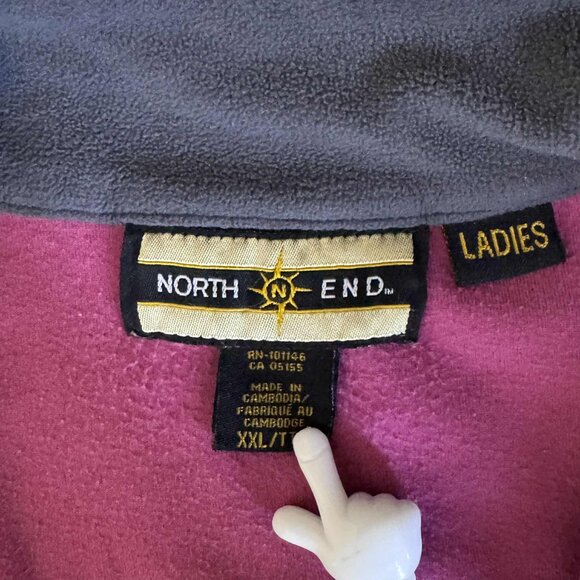 North End Womens Vest Pink Gray Large Sleeveless Embroidered John Deere XXL - Picture 5 of 8